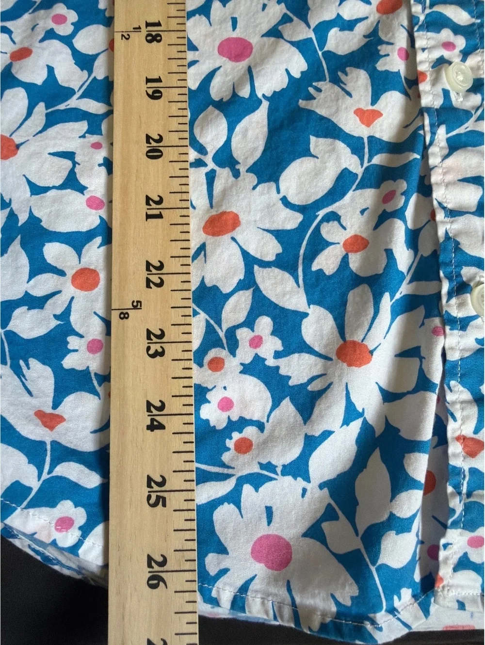 J.Crew Flex Washed Blue Floral Short Sleeve Button-Up Shirt Medium